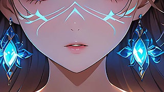 Trance of Light a Beautiful Young Woman with Mystical Glowing Markings