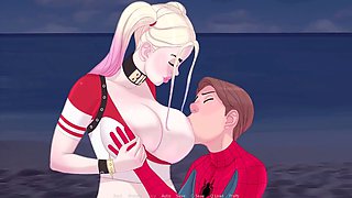 Cartoon fantasy three-way strip game with Misskitty2k