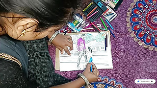 Village girl outdor got romantic in the field and along with her husband erotic Sketch Drawing by -Snapchat143
