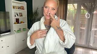 German MILF Riding Her Dildo Toy Boy