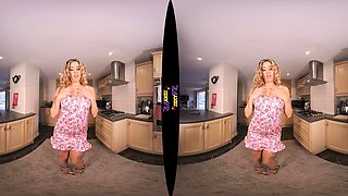 Sexy Blonde Babe With Big Boobs Strips Bra