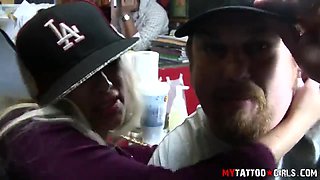 Shyla Stylez Flashes Her Big Tits While Having a Wrist Tattoo - AltErotic