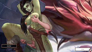 Young man explores wild adventures in anime hentai world