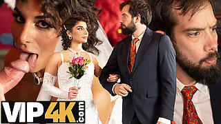 Hot Brunette Bride in Wedding Dress Fucks Friend Instead of Groom - Public Sex & Domination