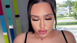 Curvy latina girl with huge tits and ass enjoys her time being fucked by my huge cock