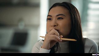 Parasited featuring Nathan Bronson and Lulu Chu's pussy eating dirt