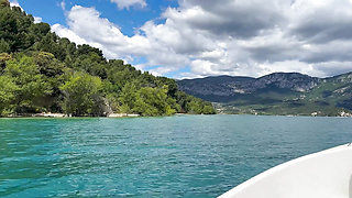 A Handsome Black Guy Destroys My Pussy on His Boat. I Suck His Big Black Cock on the Lake!!!