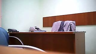 My secretary sucks my cock in an office and enjoys rough sex