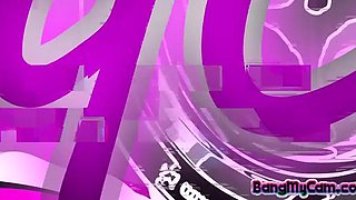 Hot busty camgirl huge tits slut automated dildo