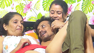 Indian Desi Hot Two House Wife Time Spend with a Hot Boy..