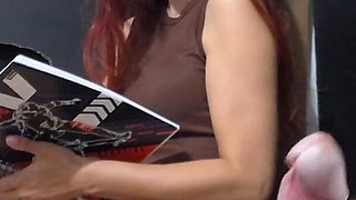 Stranger Pulls Out His Penis in Outdoor Redhead Stares at His Erection