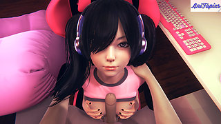 UwU Gamer Streamer Girl Have Fun Sex With Her Viewer - 3D HENTAI