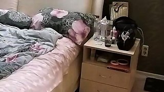 Sexy amateur blonde Russian web cam girl sucking on her toy