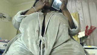 Fat Ass BBW Stripteasing and Bouncing Her Fat Tits