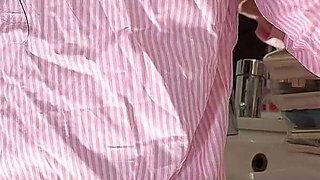 Petite Brunette College Girl Prom Queen Gets Her Panties off in the Bathroom to Flash Pussy and Naked Ass