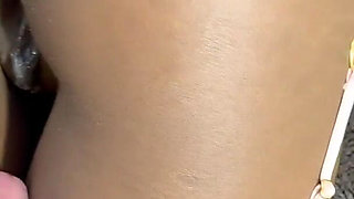 Hot Ebony Girl with Her White Daddy - Creampie