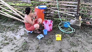 Outdoor Bath Bedroom Sex!