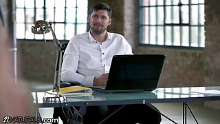 Boss Fucks Tight Ukrainian Blonde Angelika Grays in Office Anal