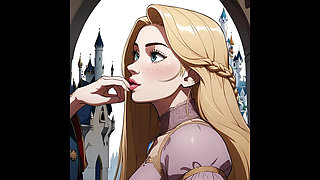 Rapunzel- Submissive bitch deep Anal and creampie gaping asshole