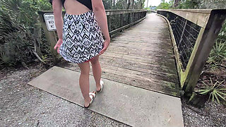 POV Redhead Flashing and Sex Outdoor