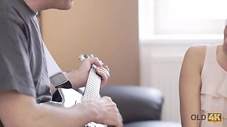 Old4k. enrapturing sexpot likes fantastic porn with mature guitarist