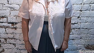 Creepy Cellar BBW Wife Told to Strip for Pleasure - Big Natural Tits MILF Homemade