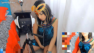 Cleopatra Cosplay Asmr Intense Ear Licking and Sex Machine Pussy Fucking