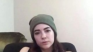 Lovely Amateur teen brunette masturbating outdoor