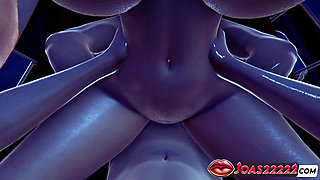 3D Hentai Featuring MILF Ellie - Intense Standing Missionary, Desk Doggy Action, and Lotus Position Creampie