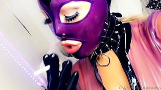 two women fetish latex asslicking and anal mff
