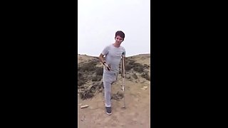 Hunk with a Big Bulge Outdoors