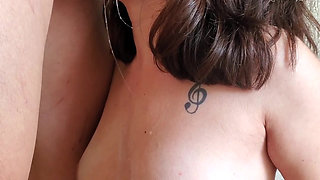 Cute Girl Giving a Delicious Sloppy Blowjob to a Stranger, Getting a Huge Cumshot on Her Face