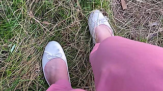 Close view of a girlcock peeing