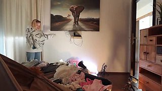 Molly Cute Hot Blonde Cheerleader Flashing Tits and Pussy Under Her Short Skirt