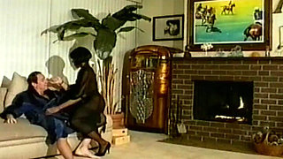 Ebony Babe Fingering Her Pussy While Getting Her Ass Fucked