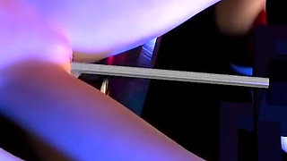 Hot sexy beauty is drilled by sex machine
