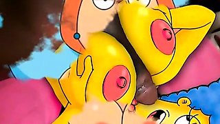 Big tits and titjob of famous toons
