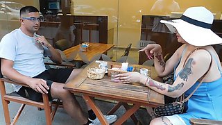 I saw him sitting in a bar and brought him home to fuck him hard