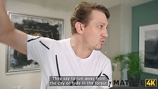 Mature4k. russian cougar thought it was the end of the world, so she craved a cumshot