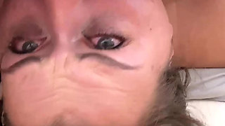 Stepdad creates a mess face fucking stepdaughter