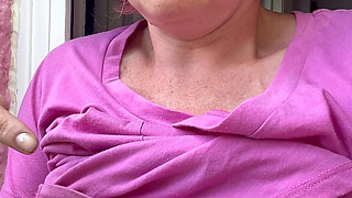 Pissing Outdoors Followed by Chatting with My Tits Out