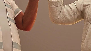 Sexy Married Teacher Having Threesome with Two Lucky Students - the Office