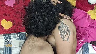 Desi Indian Husband and Wife Hot Romance - Boobs Sucking and Lip Lock Hard Sex