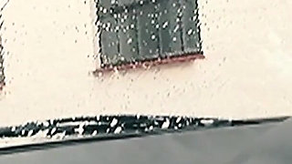 Brunette with Big Boobs Gets Fucked Inside a Car at the Car Wash