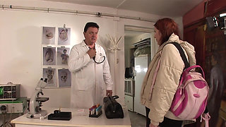 Degenerate redhead pregnant slut fuck in ambulatorium