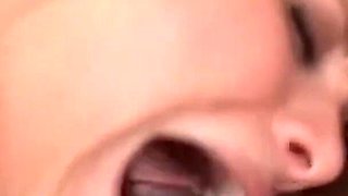 Trashy Blonde in a Gangbang All Facefucked and Cum Splashed by BBC
