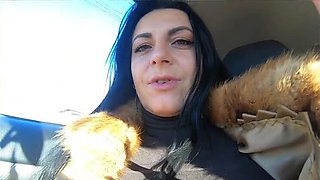 Cheating Latina MILF Sucks Husband's Friend's Cock in Outdoor Car Scene