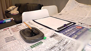 Part 1: Erotic Calligraphy Wife! Nipple & Clit Stop-and-flick Female Body Brush!