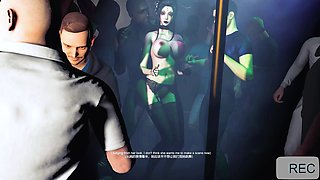Bigboobs Chick at Night Club- 3D Animation