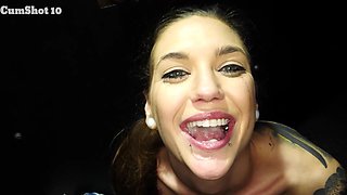 Rocky Emerson and Gia Vendetti share cum in mouth during blowjob action